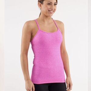 Lululemon Power Y Tank Heathered Paris Pink